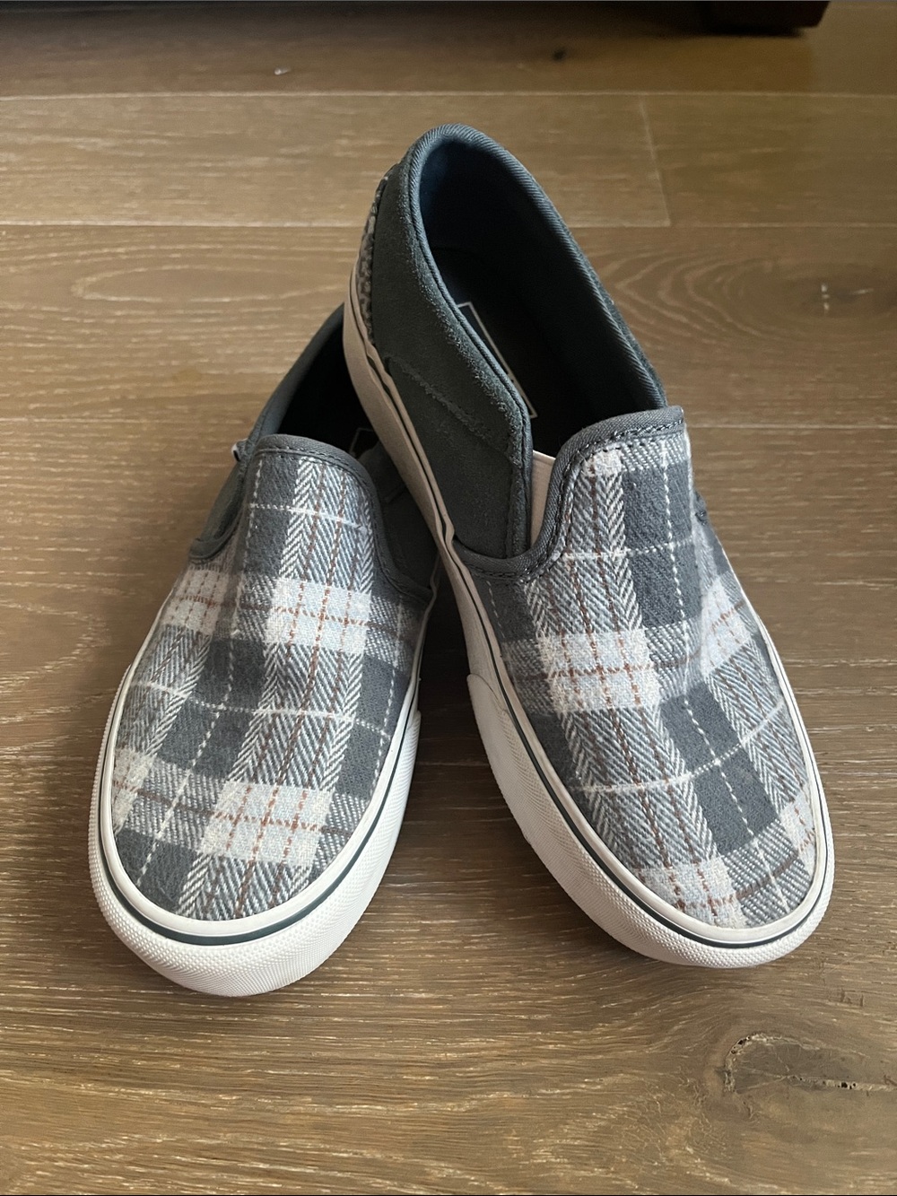 Vans Plaid Flannel and Suede Slip-On Sneakers size 7